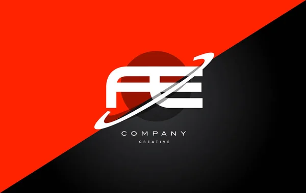 Fe f e vermelho preto tecnologia alfabeto empresa carta logotipo ícone — Vetor de Stock