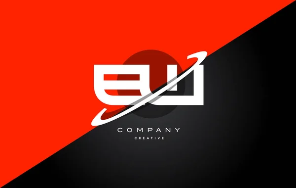 Ew e w  red black technology alphabet company letter logo icon — Stock Vector