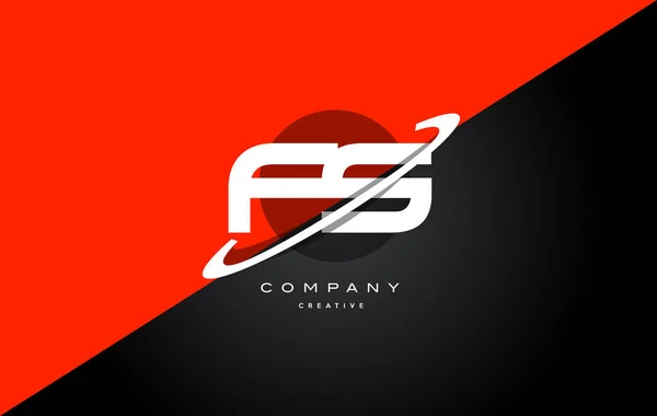 FS f s rood zwart technologie alfabet bedrijf logo letterpictogram — Stockvector