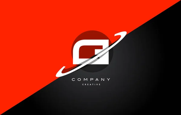 Gi g i kırmızı siyah teknoloji alfabe şirket mektup logo simge — Stok Vektör