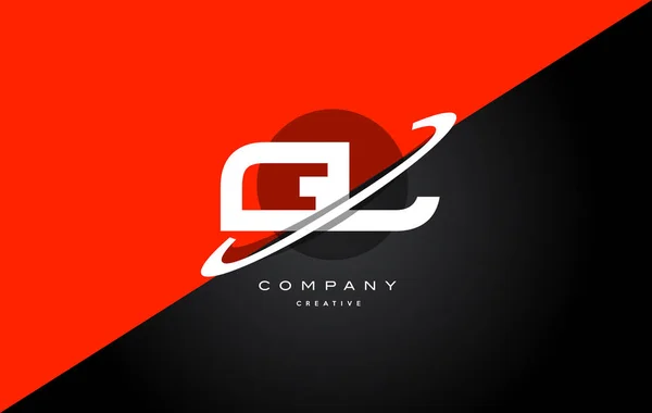 Gl g l rood zwart technologie alfabet bedrijf logo letterpictogram — Stockvector