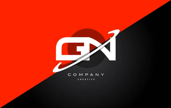 Gn g n  red black technology alphabet company letter logo icon — Stock Vector