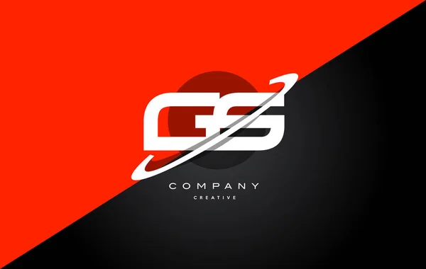 GS g s czerwony czarny technologii alfabet litery firma ikona logo — Wektor stockowy
