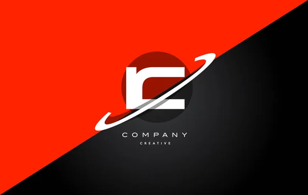 IC ben c kırmızı siyah teknoloji alfabe şirket mektup logo simge — Stok Vektör