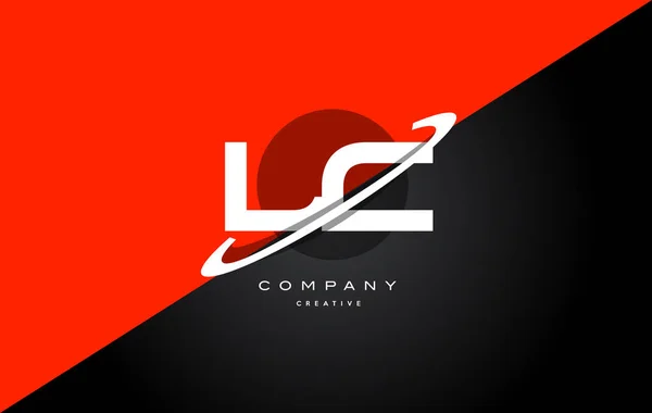 Lc l c 赤黒技術アルファベット会社文字ロゴ アイコン — ストックベクタ