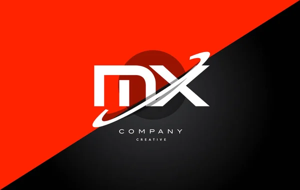Mx m x rosso nero tecnologia alfabeto azienda lettera logo icona — Vettoriale Stock