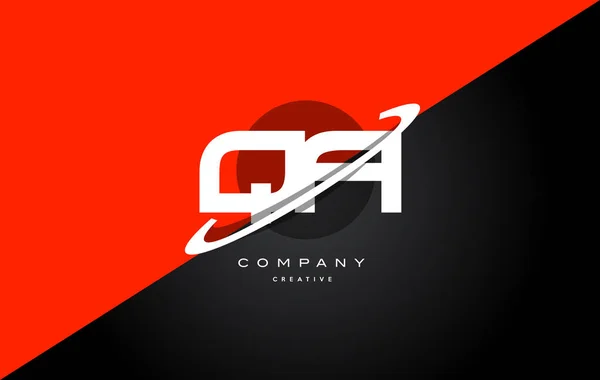 QA q červená černá technologie abeceda společnosti dopis logo ikonu — Stockový vektor