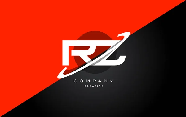Rz r z rouge noir technologie alphabet société lettre logo icône — Image vectorielle