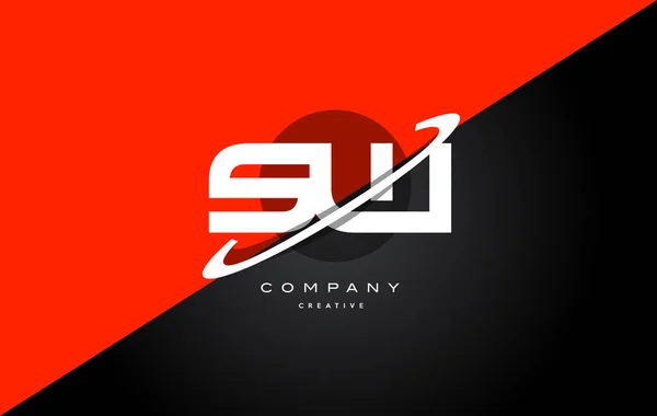 Sw s w vermelho preto tecnologia alfabeto empresa logotipo ícone carta —  Vetores de Stock