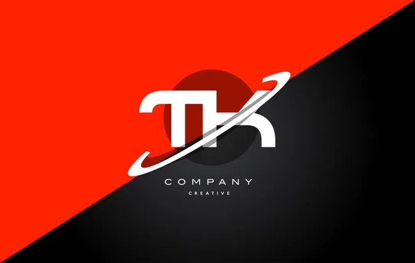 Tk t k  red black technology alphabet company letter logo icon — Stock Vector