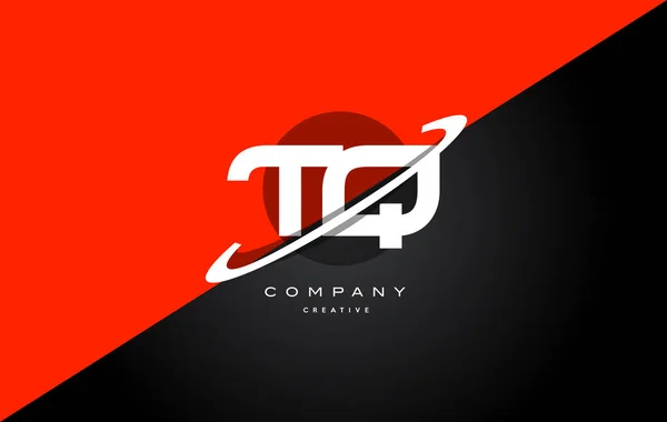Tq t q rosso nero tecnologia alfabeto azienda lettera logo icona — Vettoriale Stock