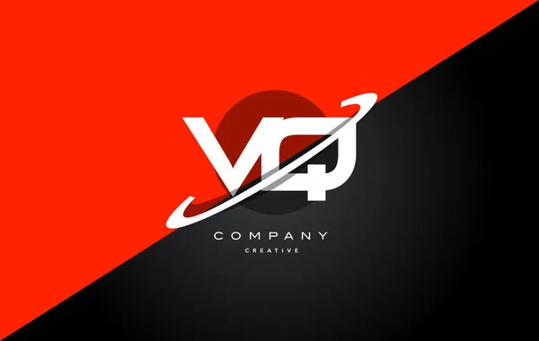 Vq v q red black technology alphabet firmenbrief logo symbol — Stockvektor