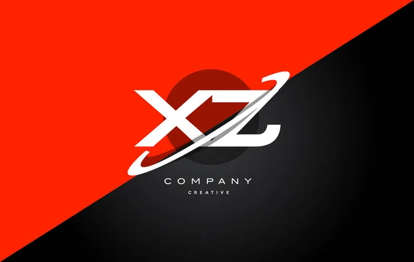 Xz x z rosso nero tecnologia alfabeto azienda lettera logo icona — Vettoriale Stock