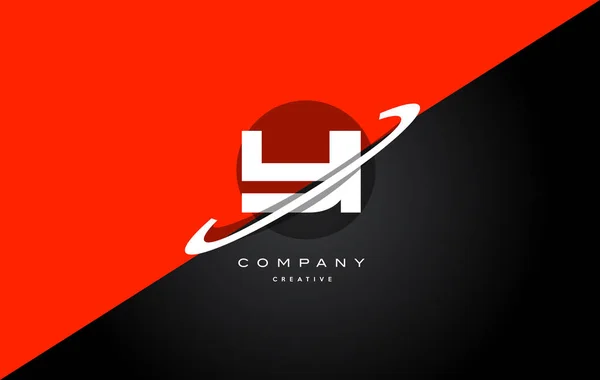 Yi y i kırmızı siyah teknoloji alfabe şirket mektup logo simge — Stok Vektör