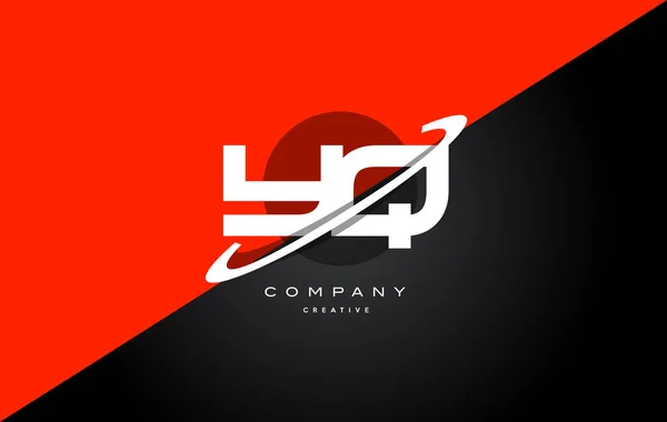 Yq y q vermelho preto tecnologia alfabeto empresa letra logotipo ícone — Vetor de Stock