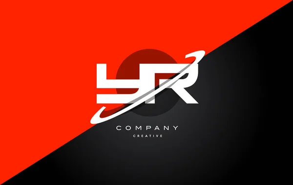 Yr y r vermelho preto tecnologia alfabeto empresa logotipo ícone carta — Vetor de Stock