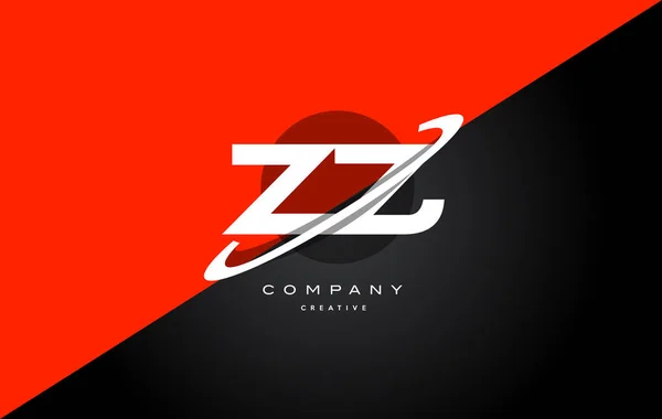 Zz z vermelho preto tecnologia alfabeto empresa letra logotipo ícone — Vetor de Stock