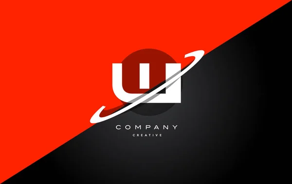 Wi w i rouge noir technologie alphabet société lettre logo icône — Image vectorielle