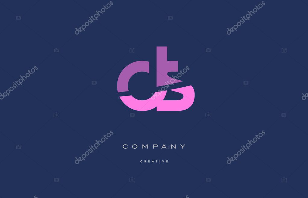 Ds d s  pink blue pastel modern abstract alphabet company logo design vector icon template