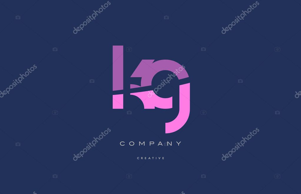 Kg k g  pink blue pastel modern abstract alphabet company logo design vector icon template