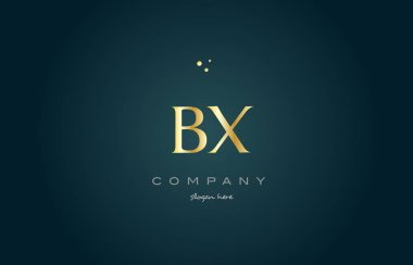 BX b x altın altın lüks Alfabe harf logo simge şablonu