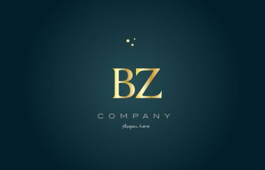 BZ b z altın altın lüks Alfabe harf logo simge şablonu