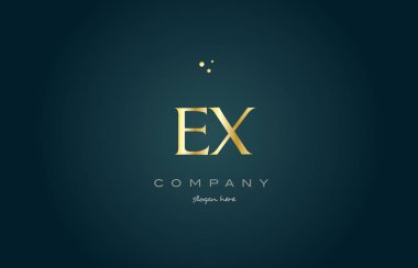 EX e altın altın lüks Alfabe harf logo simge şablon x