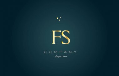 FS f s altın altın lüks Alfabe harf logo simge şablonu