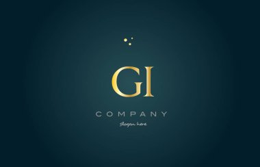 gi g i altın altın lüks Alfabe harf logo simge şablonu