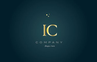 IC ben c altın altın lüks Alfabe harf logo simge şablonu