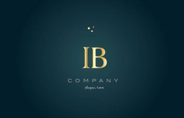 IB ben b altın altın lüks Alfabe harf logo simge şablonu
