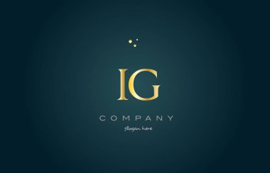 IG ben q altın altın lüks Alfabe harf logo simge şablonu