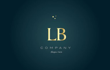 lb l b altın altın lüks Alfabe harf logo simge şablonu