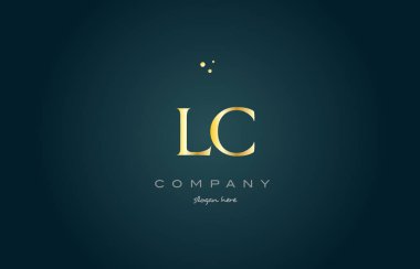 LC l c altın altın lüks Alfabe harf logo simge şablonu