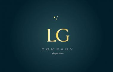 LG l g altın altın lüks Alfabe harf logo simge şablonu