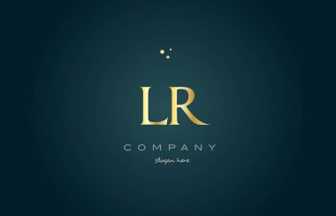 LR l r altın altın lüks Alfabe harf logo simge şablonu