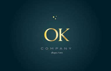 o k altın altın lüks Alfabe harf logo simge şablon Tamam