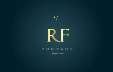 RF r f altın altın lüks Alfabe harf logo simge şablonu