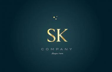 SK s k altın altın lüks Alfabe harf logo simge şablonu