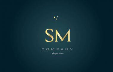 SM s m altın altın lüks Alfabe harf logo simge şablonu
