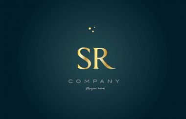 SR s r altın altın lüks Alfabe harf logo simge şablonu