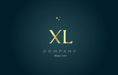 XL x l altın altın lüks Alfabe harf logo simge şablonu