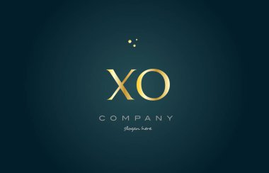 XO o altın altın lüks Alfabe harf logo simge şablon x