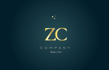 ZC z c altın altın lüks Alfabe harf logo simge şablonu