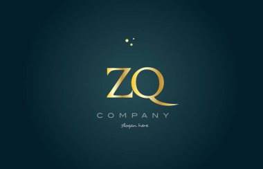zq z q altın altın lüks Alfabe harf logo simge şablonu