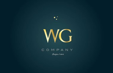 WG w g altın altın lüks Alfabe harf logo simge şablonu