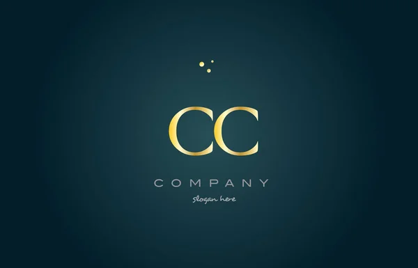 Cc c c oro oro de lujo alfabeto letra logotipo icono plantilla — Vector de stock