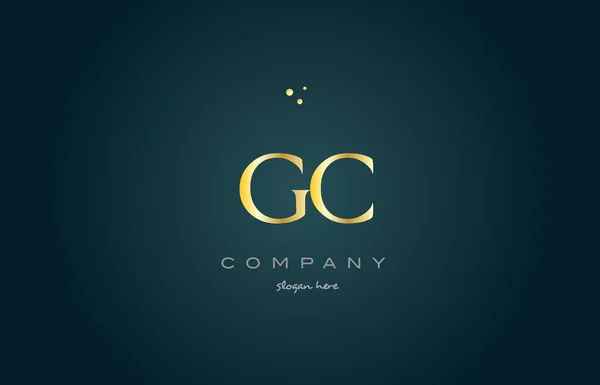 Gc g c gold luxus alphabet buchstabe logo symbol vorlage — Stockvektor