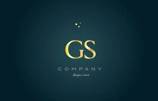 Gs g s gold luxus alphabet buchstabe logo symbol vorlage — Stockvektor