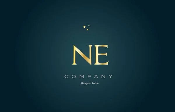 Ne n e 黄金金色豪华字母表字母标志图标模板 — 图库矢量图片